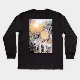 Sunset over Sam's House Kids Long Sleeve T-Shirt